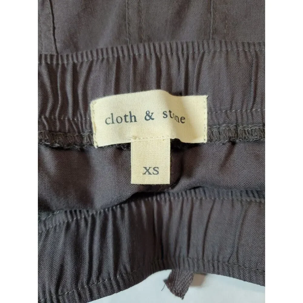 Cloth & Stone Pants Womens‎ XS Tencel Joggers Gray Cargo Pockets Lyocell